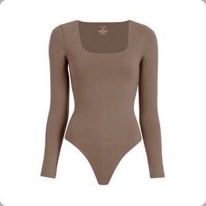 Nuuds Square Neck Bodysuit Mocha - Medium